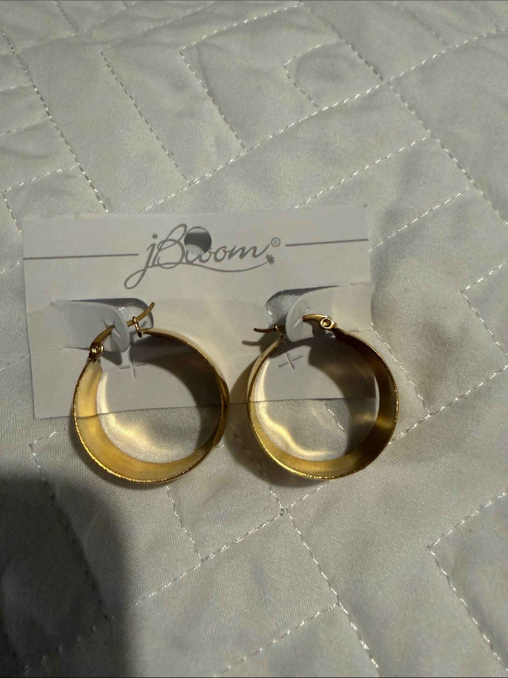 bloom Brushed Gold Crescent Hoop Earrings